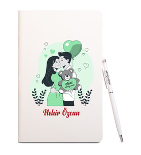 Kişiye Özel Seni Seviyorum Defter Kalem Set