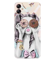 Samsung Galaxy A05 Kılıf Resimli Desenli Baskılı Silikon Donut Girl 1408