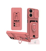 Newface Vivo Y16 Kılıf Zuma Kartvizitli Yüzüklü Silikon - Pembe