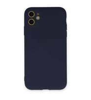 iPhone 11 Kılıf Nano İçi Kadife Silikon - Lacivert