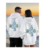 Kardan Adam Sevgili Kombini Hoodie – Unisex Oversize Kapüşonlu Sweatshirt 2’li Set (Beyaz)