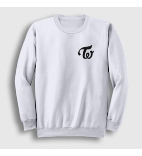 Presmono Unisex Beyaz Logo K-Pop Twice Sweatshirt 280639tt (Beyaz)