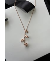 925 Gümüş Rose Kaplama Gül Kolye
