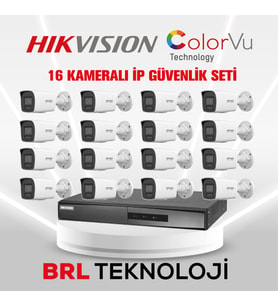 Hikvision 16 Kameralı 4 Mp ColorVu İp Güvenlik Kamera Seti DS-2CD1047G2H-LIUF (Dahili Mikrofonlu)