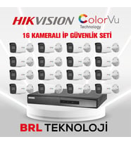 Hikvision 16 Kameralı 4 Mp ColorVu İp Güvenlik Kamera Seti DS-2CD1047G2H-LIUF (Dahili Mikrofonlu)