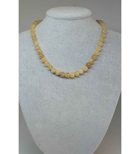 Gold Beril Taşı 8mm Kolye (Klipsli)