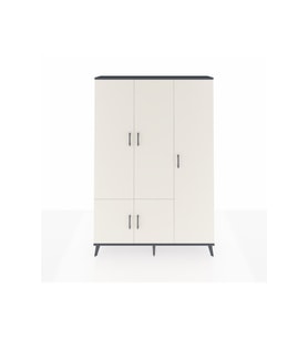 Arges Gardrop 7 Raflı 5 Kapaklı Tek Askılı 132x30x195 Antrasit-Aytaşı