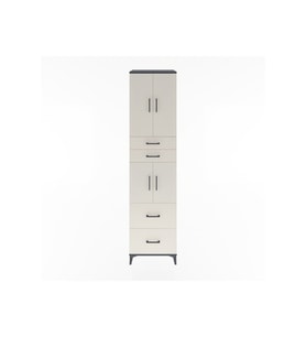 Hyperion Dolap 3 Raflı 4 Çekmeceli 4 Kapaklı 60x44x243 Antrasit-Aytaşı