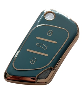 Cadillac Tipli KD Keydiy NB30 Uyumlu Kumanda Anahtar Kılıfı Oto Anahtarlık Gri Gold