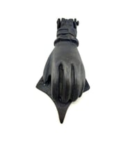 Antika Tarz Dekoratif Pirinç El Kapı Tokmağı, Taktak - 167x75 Mm, Oksit