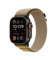 Apple Watch Ultra 49mm Uyumlu Kordon Alpine Hasır Örgü Zore KRD-74 Kumaş Kayış (Siyah-Haki)