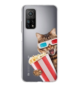 PrintiFy Xiaomi Mi 10T ile Uyumlu 1mm Slim Fit Kedi 1 050b Baskılı Şeffaf  Kılıf