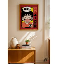 Dragon Ball Genç Goku Poster, Ahşap Çerçeveli Duvar Tablosu - Anime Severlere Özel