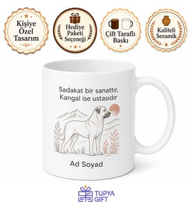 Sivas Kangal Temalı Minimal Kupa Bardak Özel Tasarım Hediye Bardak