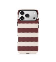 iPhone 17 Pro Vorian Çift Katmanlı Kılıf Plum Cream Stripe