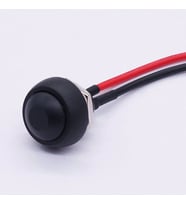 12mm PBS-33B 2 Pin Push Buton Siyah 20cm Kablolu ON OFF 1A 250V