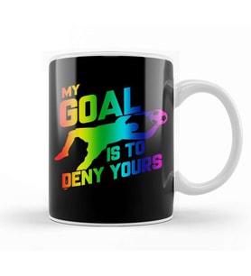 Rainbow My Goal Is To Deny Yours Soccer Goalie Kupa Bardak Porselen