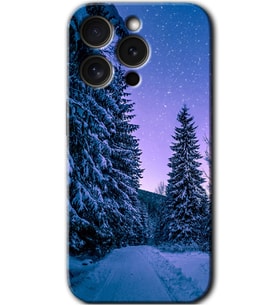 İphone 15 Pro Kılıf HD Desen Baskılı Kılıf - Kış Manzarası
