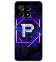 Poco x6 Pro Kılıf HD Desen Baskılı Kılıf - Dark Neon Yaprak P Harfi