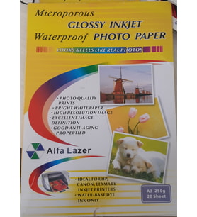 A3 250 G 20 Adet Parlak Fotoğraf Kağıdı Microporous Waterproof