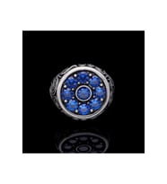 Gümüş Yüzük - Mavi Zirconia Taşlı Desenli Motif 925 Ayar Gümüş Sevgiliye Eşe Babaya Hediye Yüzük