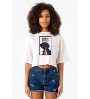 See You In Space Cowboys Minimalist Anime Poster Beyaz Kırçıllı Kadın Crop Tshirt
