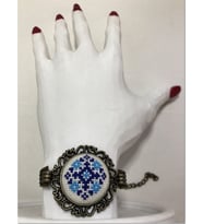 Kanaviçe İşleme Bileklik (Mavi-Mavı)