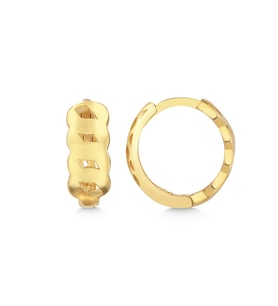 925 Ayar Gümüş Gold Örgü Küpe