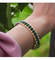 Peridot Taşlı Gold Kaplama Kelepçe