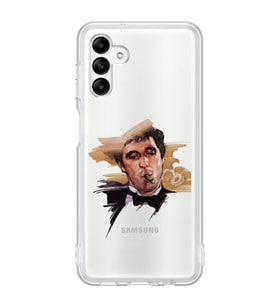 Samsung Galaxy A04S Uyumlu Tony Montana Scarface Desenli Şeffaf Telefon Kılıfı