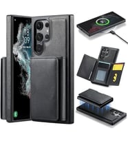 Coverzone iPhone 11 ile uyumlu Deri K?l?f Magsafe ile uyumlu Wallet 2 in 1 �?karabilir Kart Tutucu M?ktan?sl? Stand olabilen Phone case Deri Kapak Wireless ?arj �zellikli Siyah