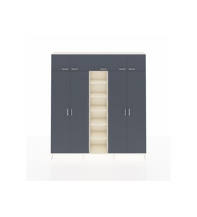 Arges Dolap 12 Raflı 9 Kapaklı 2 Askılı 220x30x243 Aytaşı-Antrasit/Aytaşı