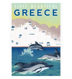 Yunanistan Seyahat Poster Tablo Ahşap Poster Dekoratif