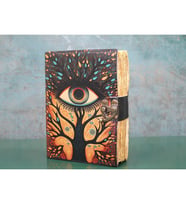 Periboia Göz Tasarımlı Deri Defter  (Karışık)