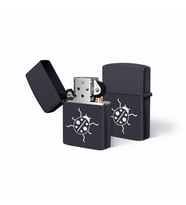 Star Elit Home Uğur Böceği Figürlü Siyah Benzinli Metal Çakmak