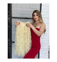 PerukAvm Luxury Kıvırcık Yarımay+2 Yan Çıtçıt Platin Seri