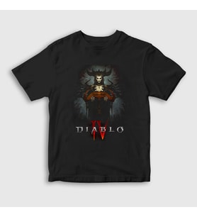 Presmono Unisex Çocuk Siyah Lilith Oyun Diablo IV 4 T-Shirt 433829tt
