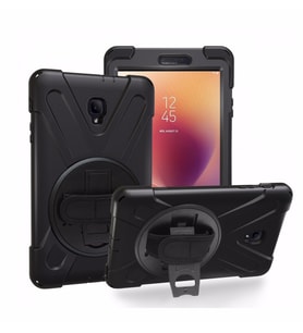 Samsung Galaxy TAB A 8.0 2017 T380 Defender Standlı Zırhlı Tablet Kılıfı (Siyah)
