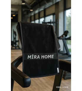 Mira Home Spor Havlusu Fitness Yumuşak Sporcu Havlu 100 Pamuklu 30x100 Cm (Siyah)