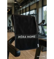 Mira Home Spor Havlusu Fitness Yumuşak Sporcu Havlu 100 Pamuklu 30x100 Cm (Siyah)