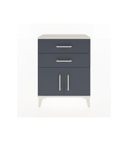 Arges Komodin Tek Raflı 2 Çekmeceli 2 Kapaklı 60x30x80 Aytaşı-Antrasit