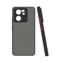 Xiaomi Mi 13T Kılıf Hux Düğme ve Kapak Zıt Renk Kılıf (Siyah)