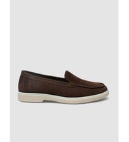 MonaMae %100 Hakiki Deri Kahverengi Süet Kadın Loafer