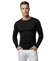 DeepSEA Beyaz Dar Kalıp Likralı %90 Pamuk Erkek Sweatshirt – Vücuda Oturan İnce Penye Sweat 2300423