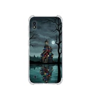 PrintiFy Samsung Galaxy A10 ile Uyumlu Simya Serisi Gölge Ve Cam Tasarımlı Uv Baskılı Köşe Korumalı Antişok Kılıf