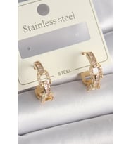 Tegan Pirinç Gold Renk Zirkon Taşlı Zincir Model Kadın Küpe TG27BKP9794