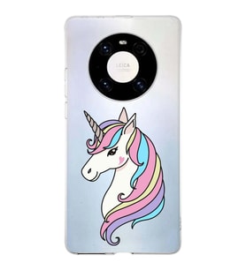 Huawei Mate 40 Pro Uyumlu Kapak Unicorn Tasarımlı Şeffaf Silikon Kılıf