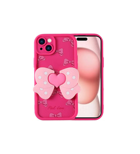 Apple iPhone 15 Uyumlu Kılıf Kamera Korumalı Figür Tasarımlı Zore Kapya Kapak (K.Pembe)