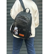 Günlük Kombinlere Uygun Kadın Siyah İthal Yıkamalı Deri Okul & Sırt Çantası Shopper 2310000MH (STD)
