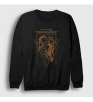 Presmono Unisex Siyah Skulls Dark Tranquillity Sweatshirt 137693tt